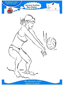 Çocuklar İçin Voleybol Boyama Sayfaları 
